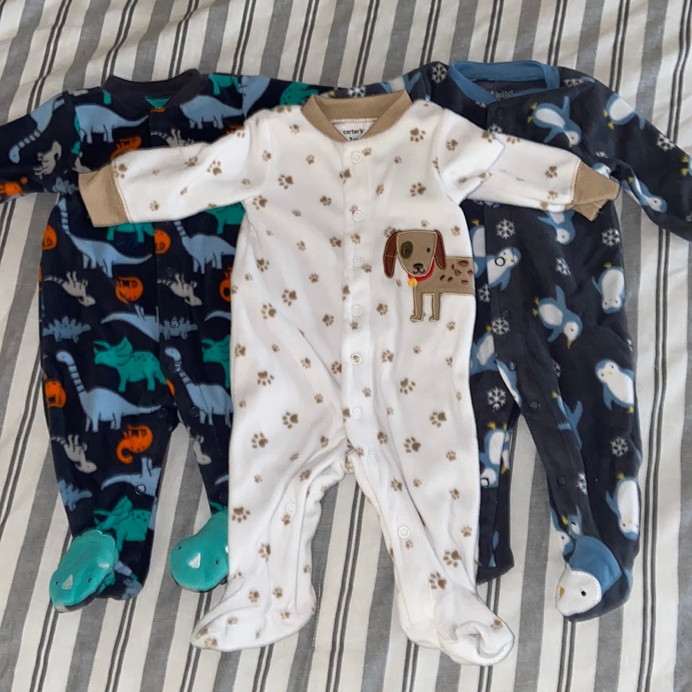 3 Footed Fleece PJ Sets